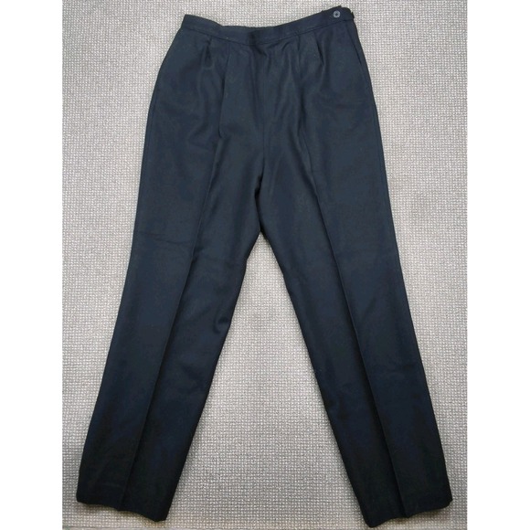 Pendleton Pants - Vtg Womens Pendleton 100% Virgin Wool Pleated Trousers Black Pants Made in USA